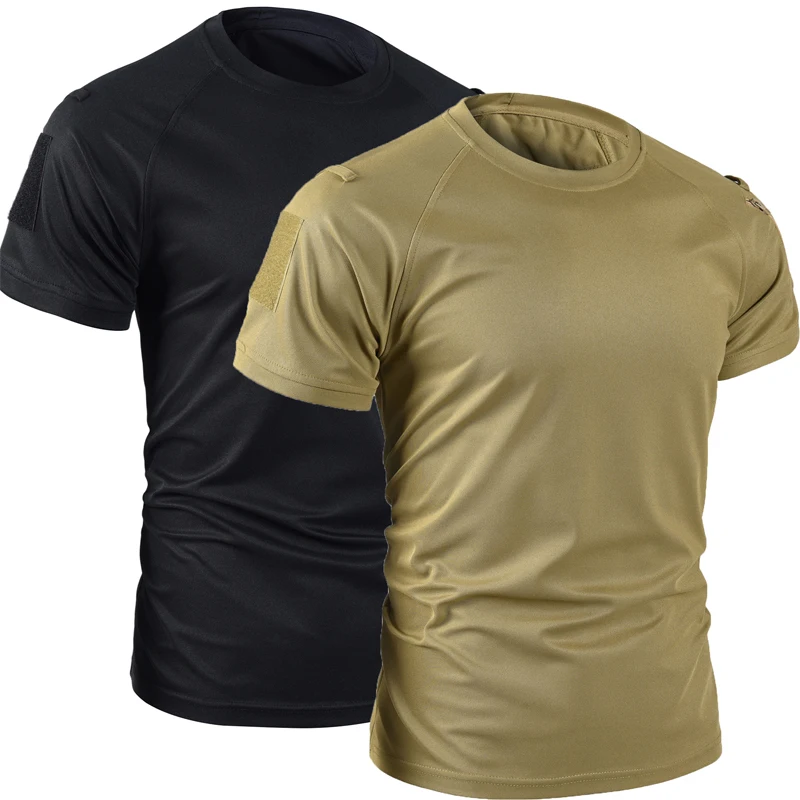 Men's Summer Quick Dry Military Army Tactical T-shirt Sport Breathable Workwear Camping Climbing Sports Hiking Casual Pullover sport t shirt