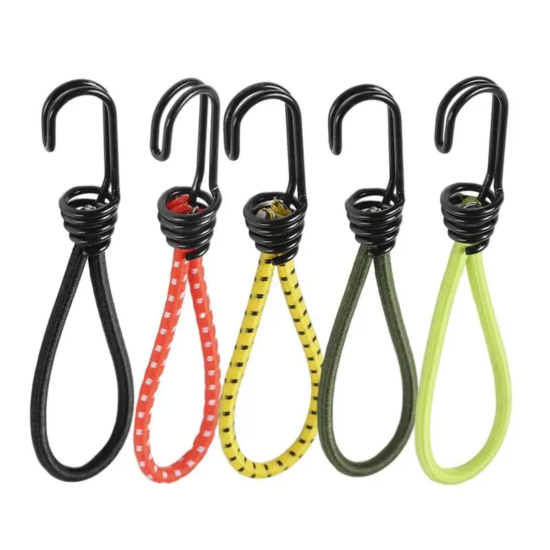 Durable 5/10pcs Tent Elastic Rope Cord with Hook Camping Rope Tent  Accessories Bracelet Necklace Craft Accessories Easy to Carry (Color :  Yellow, Size