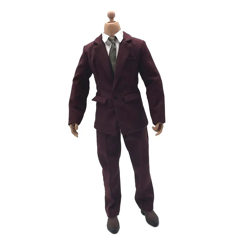 1/6 Scale Male Outfit Hoodie with Cap And Shoes Set , Deep Red 1/6 Scale Male Outfit Hoodie with Cap And Shoes Set , Deep Red