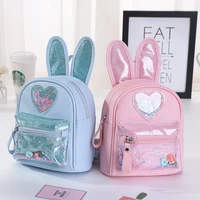 Girl's backpack, fashionable sequins, cute rabbit, mini backpack for children, casual outing 1