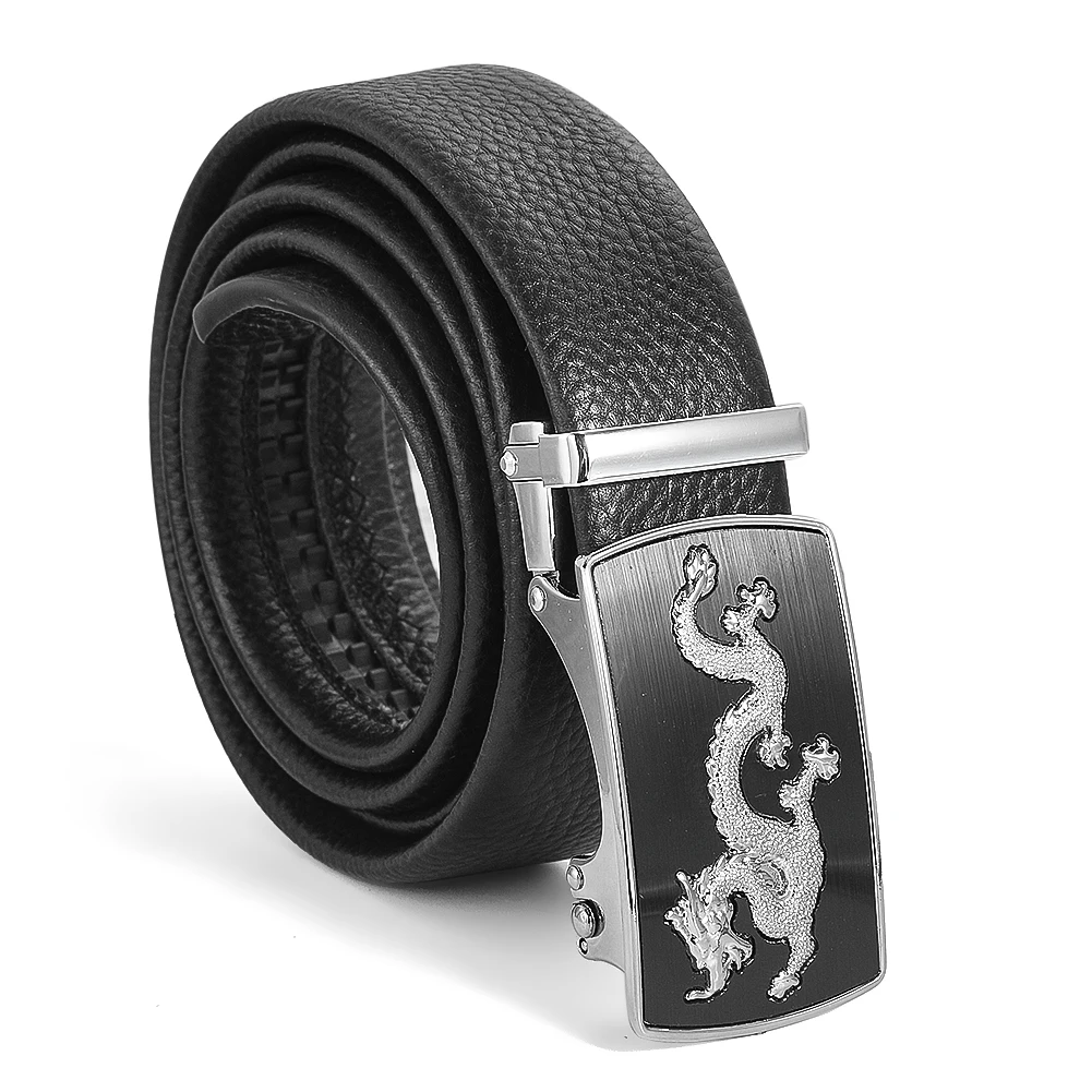 Mythical Animals Chinese Dragon Geometry Rectangle Automatic Metal Belt Buckle Punk Hip Hop Sash Clasp Men\'s Jeans Accessories