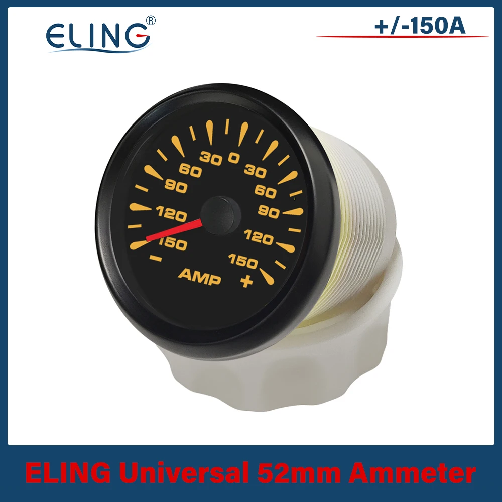 

Universal 52mm Ammeter Ampere Meter +/-50A +/-80A +/-150A with Current Sensor and 8 Colors Backlight for Yacht Car Boat 12V 24V