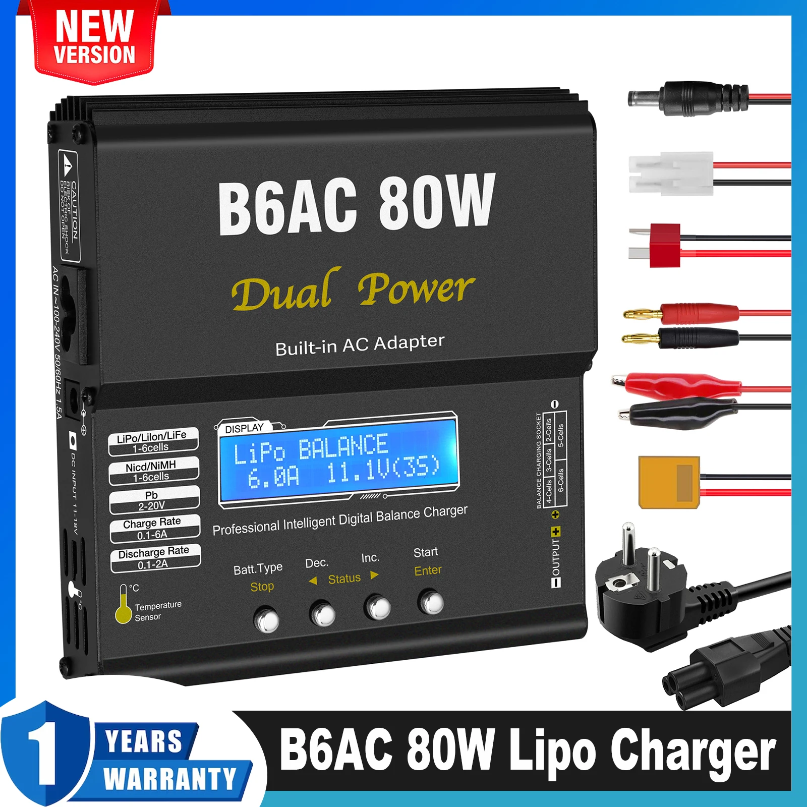 Chargeur Universel 80W Pour IMAX B6 - AC Lipo LiFe NiMh NiCD - Balance Chargeur RC (UE)