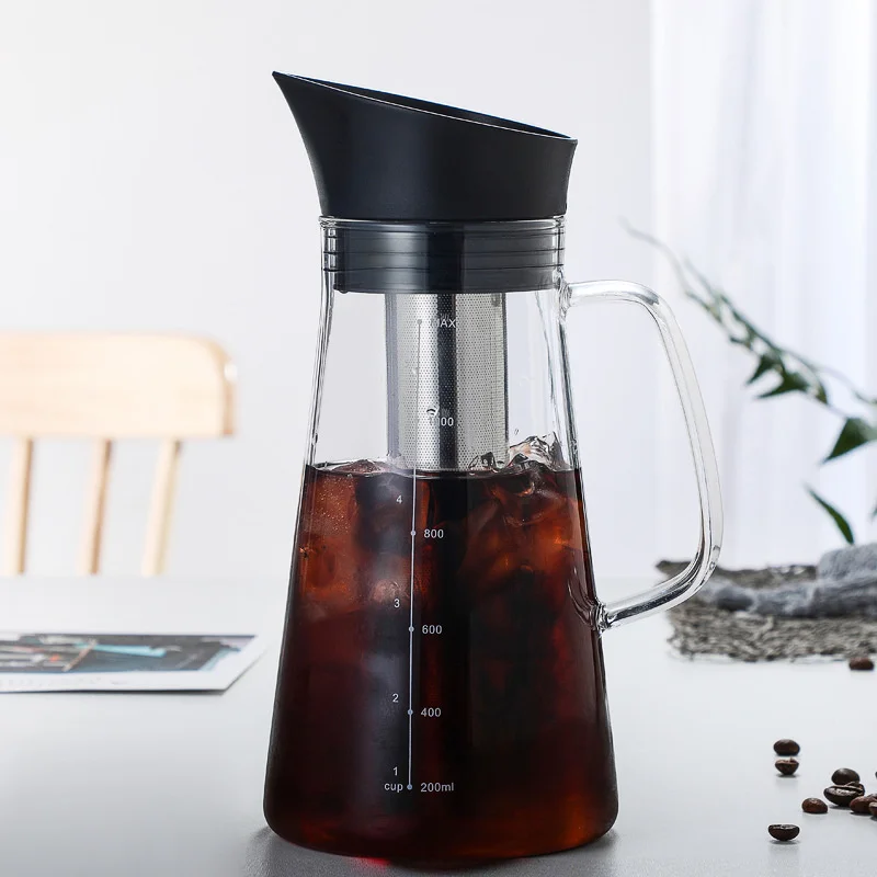 Borosilicate Glass Coffee Pot Hand Cold Coffee Brew Pots Bottle Large Capacity Heat-resistant Espresso Coffee Maker High Quality the 6th generation 5000ppb spe pem high hydrogen concentration hydrogen rich water bottle generator flask ionizer maker h2 cup