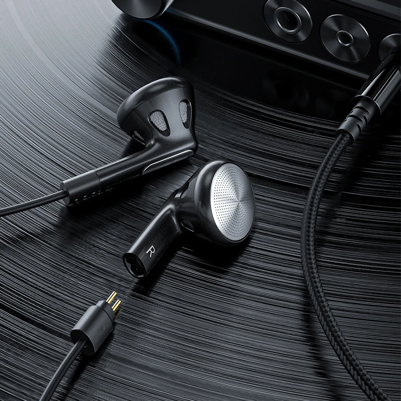 FiiO FF1 14.2mm 다이나믹 드라이버 오픈 이어버드 HIFI 음악 유선 이어폰 베이스 0.78mm 마이크 인라인 컨트롤이 포함된 분리형 케이블