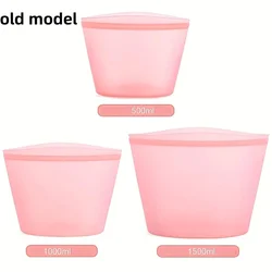 Enhanced Reusable Silicone Food Storage Bags - Stand - Up, Zip - Closure, Multi - Purpose, Dishwasher, Microwave & Oven Safe (3Pcs Pink (old))