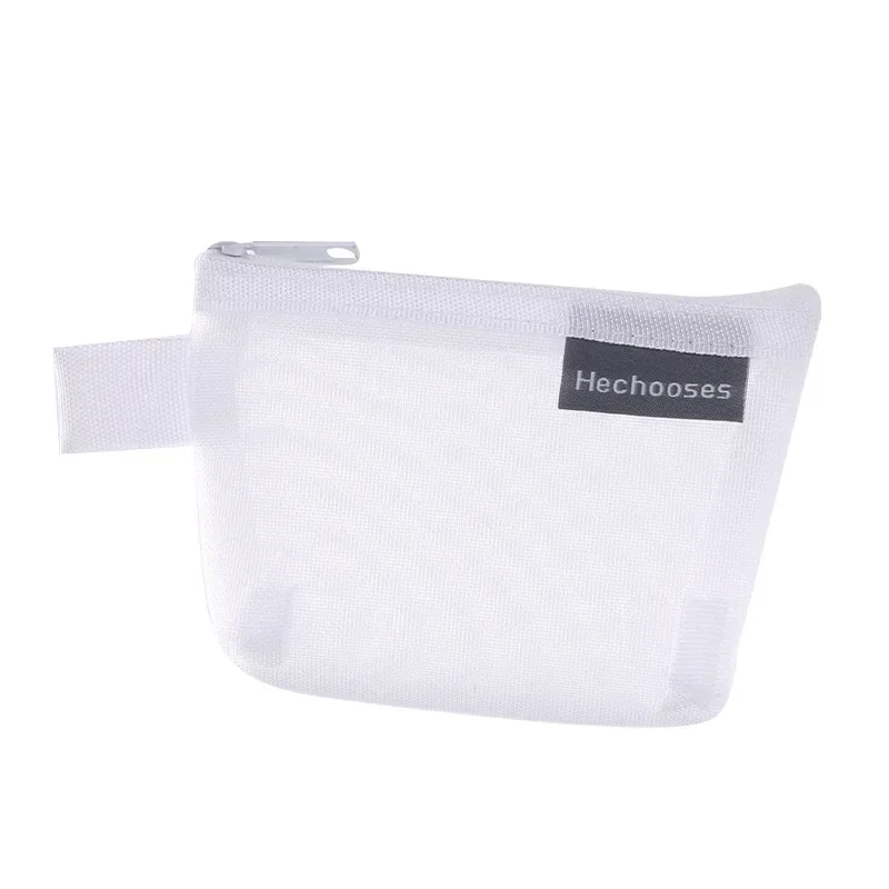 Compact Clear Nylon Mesh Cosmetic Bag - Cute Small Organizer for Makeup, Accessories, and Essentials