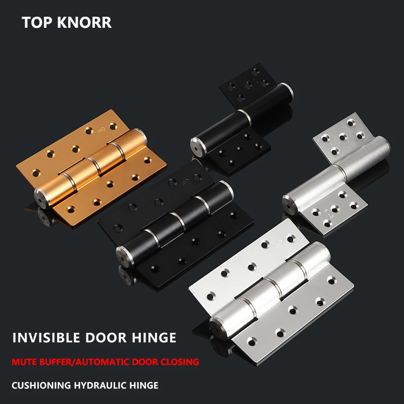 Hydraulic Hinge Invisible Door Self-closing Door Closer Silent Damping Hinge Slot-free E-type Hidden stainless steel hinges door hinges