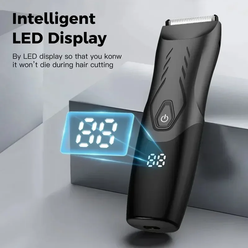Body Hair Trimmer for Men Pubic Groin Hair Trimmer for Men with Safe Blade Cordless Ball Shaver Men W/Light & Charging Dock 6