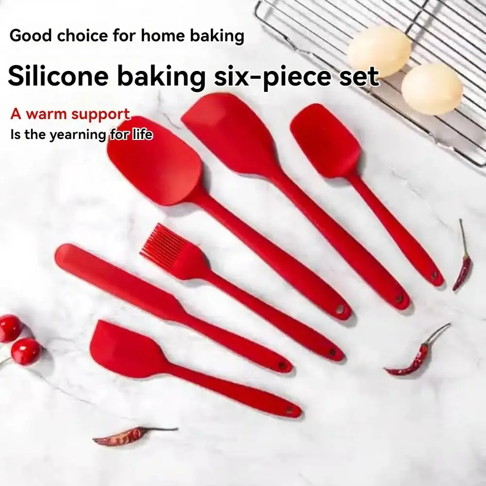 Kitchen Bakehouse Cream Spatula Bbq Brush Set Silicone Kitchenware Cake Spatula Baking Set Tools 6pcs cream spatula silicone spatula cake spatula kitchen spatula silicone cookware cake decorating tools