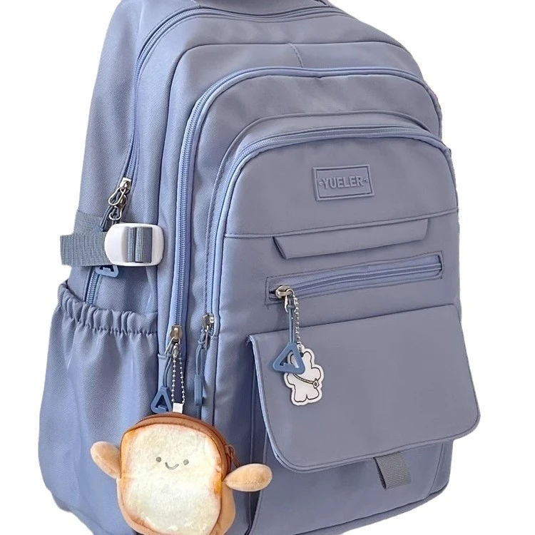 High Capacity School Backpack for Junior And High School Students Spine Protection Cute British Style Dual Shoulder Bag - 5