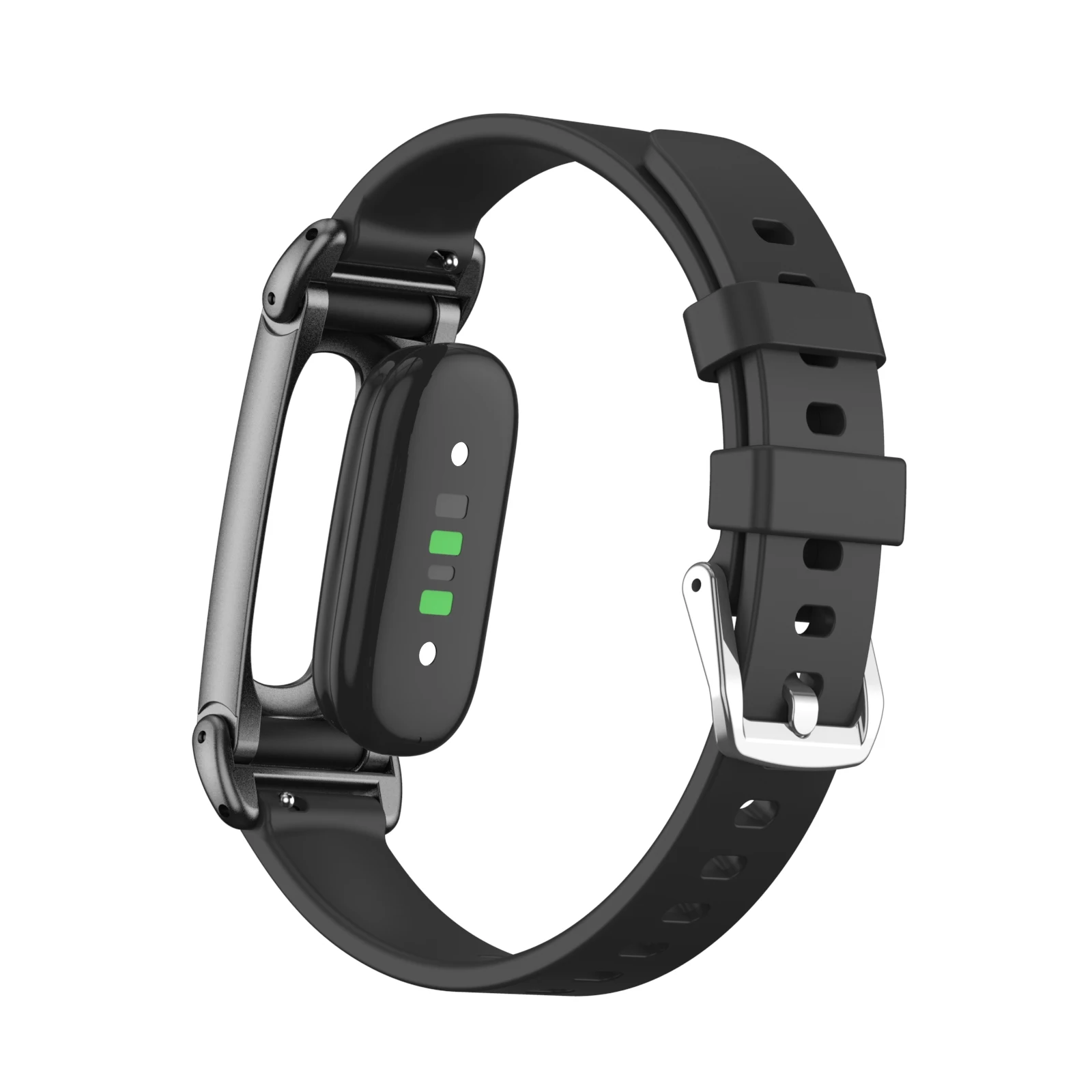 Premium Silicone Sport Strap with Metal Frame - Adjustable and Secure Wristband Accessory