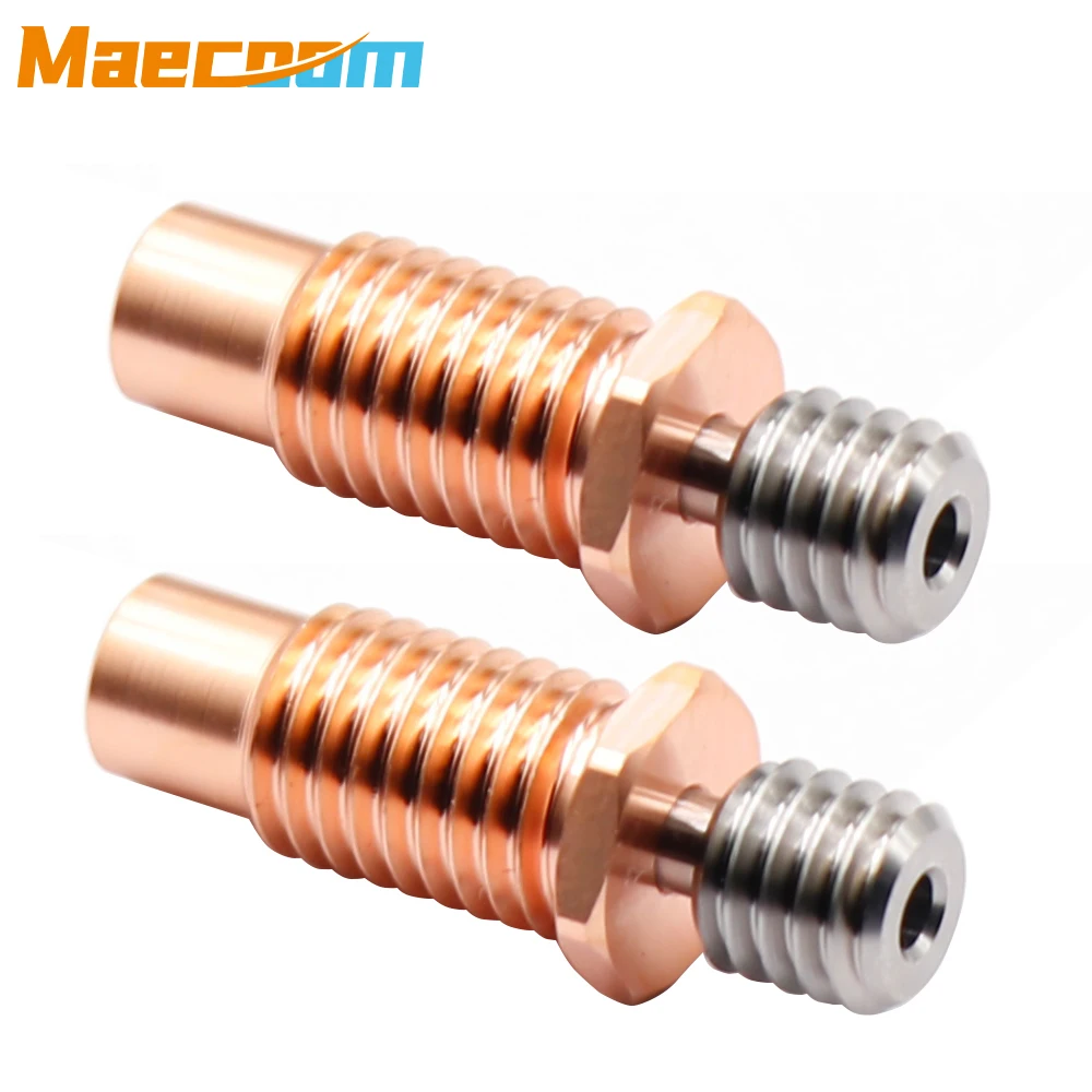바이메탈 Heatbreak E3D V6 MK8 Ender3 CR10 Cr6se AC HOTEND 구리 및 티타늄 합금 업그레이드 모든 금속 목구멍 1.75MM 필라멘트