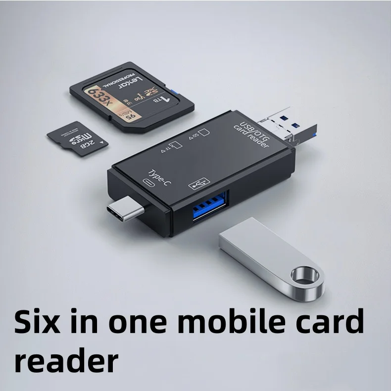 Mobile card reader USB 2.0 card reader Android Type-C mobile computer OTG2.0 SD/TF six in one multifunctional