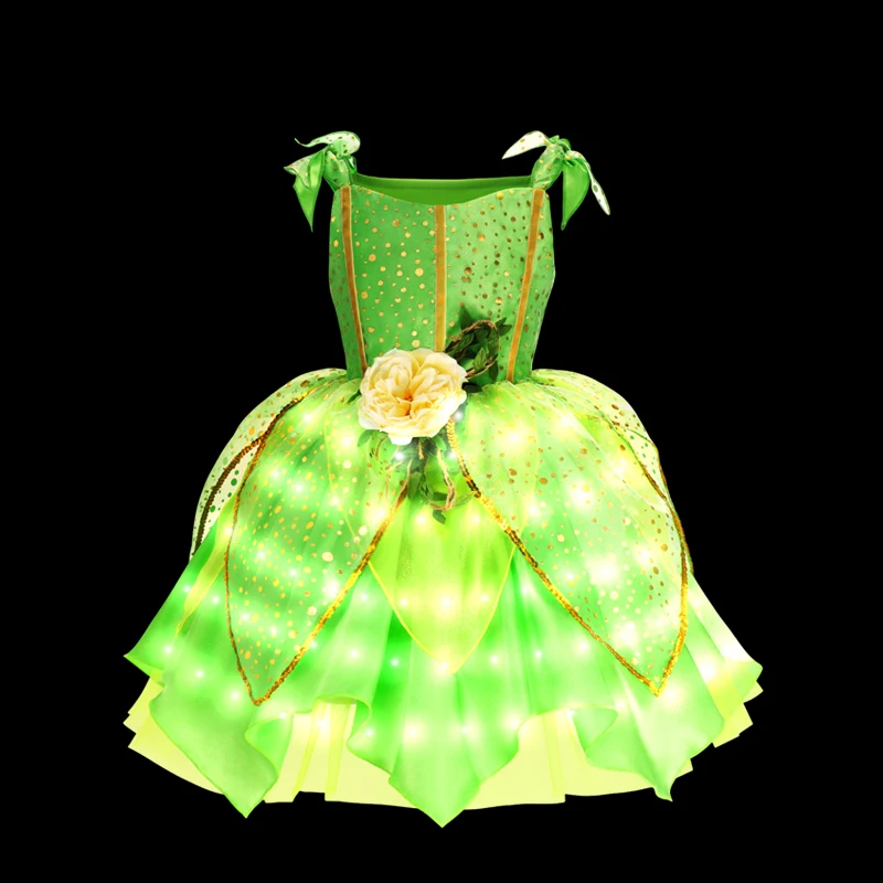 زي فتاة الجنية الزهرية، فستان تنكر تينكربيل، فستان...