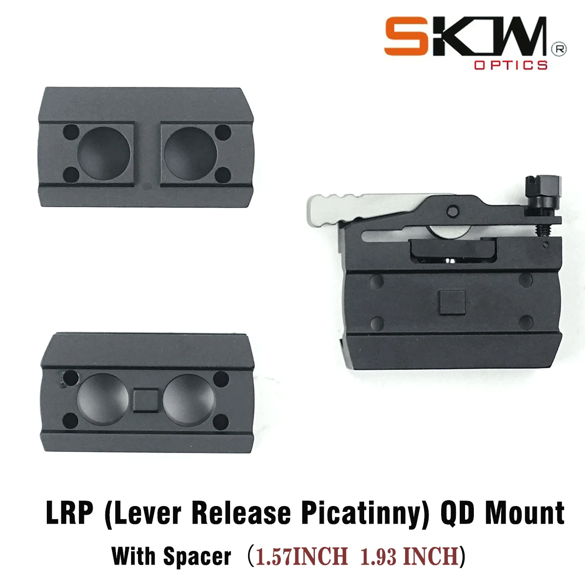 SKWoptics-Tactical LRP QD Red Dot Mount with Spacer Sight for 21MM Picatinny Rail 1.54" 1.93" Height for T2 M5 R5