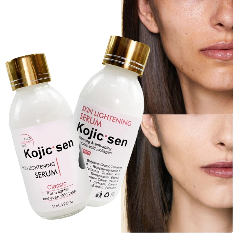 

125ml Kojic Acid Collagen Face Serum Lighten Skin Remove Dark Spots Brightening Whitening Essence Moisturizing Firming Skin Care