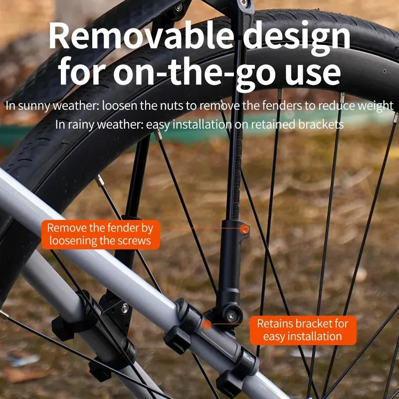 Bicycle Fender Rrskit Quick Release Lightweight Road 700C Rear Or Front Mud Guard Adjustable Easy to Install