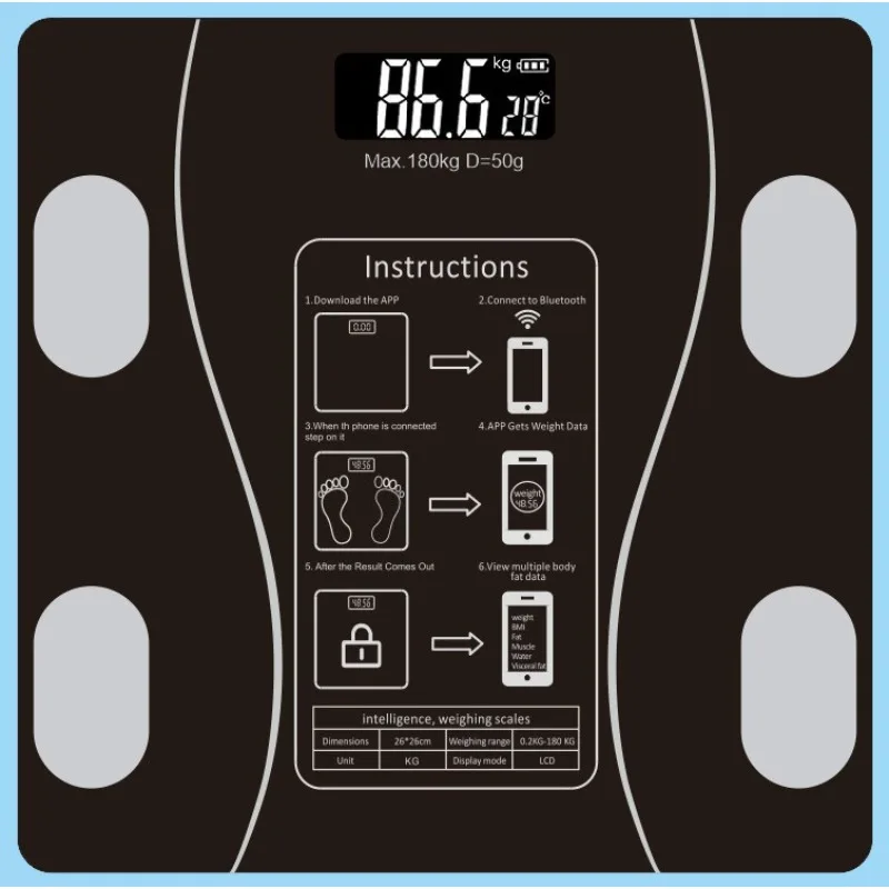 Body fat scale, intelligent Bluetooth weight scale electronic scale household health scale human body scale foreign trade scale 2