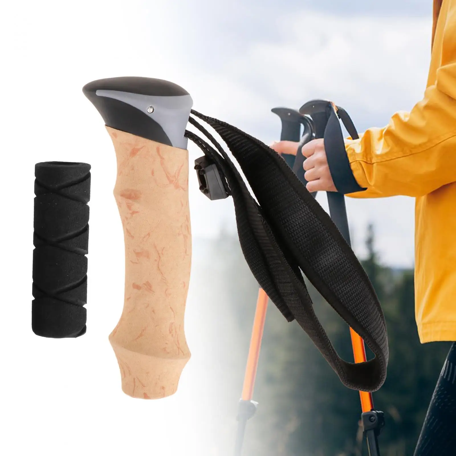 Trekking Pole Handle Lightweight with Hand Strap Attachment Converter Walking Trekking Pole Handle Lightweight with Hand Strap Attachment Converter Walking