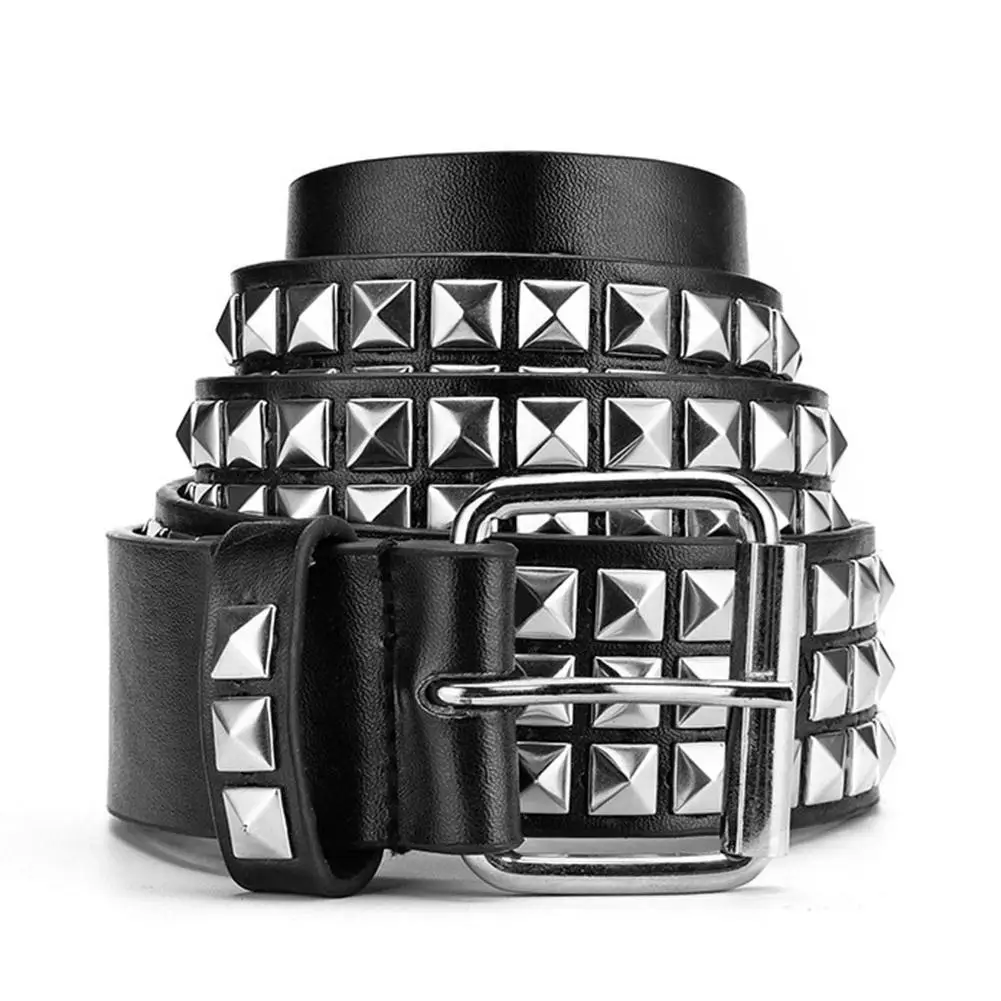 Vintage Männer Frauen Punk Niet Schnalle Gürtel Design Metall Gothic Y2k Gürtel Pu Leder Bund Jeans Hosen Dekorative Bel – Detail 8