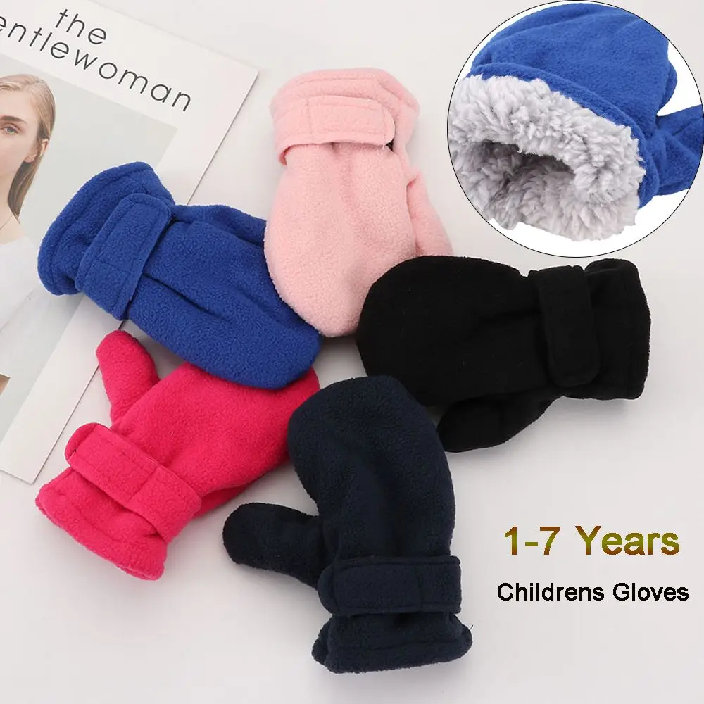 

Years Thickening Warm Candy Color Toddler Infant Outdoor Hand Warmers Childrens Gloves Winter Mittens Lined with Fleece