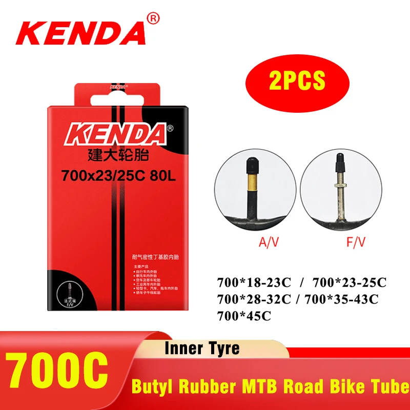 2PCS KENDA Bicycle Inner Tube 700C 23C-45C camera Schrader Presta valve Inner Tube Road Bike Tubes Tire Chambre Air