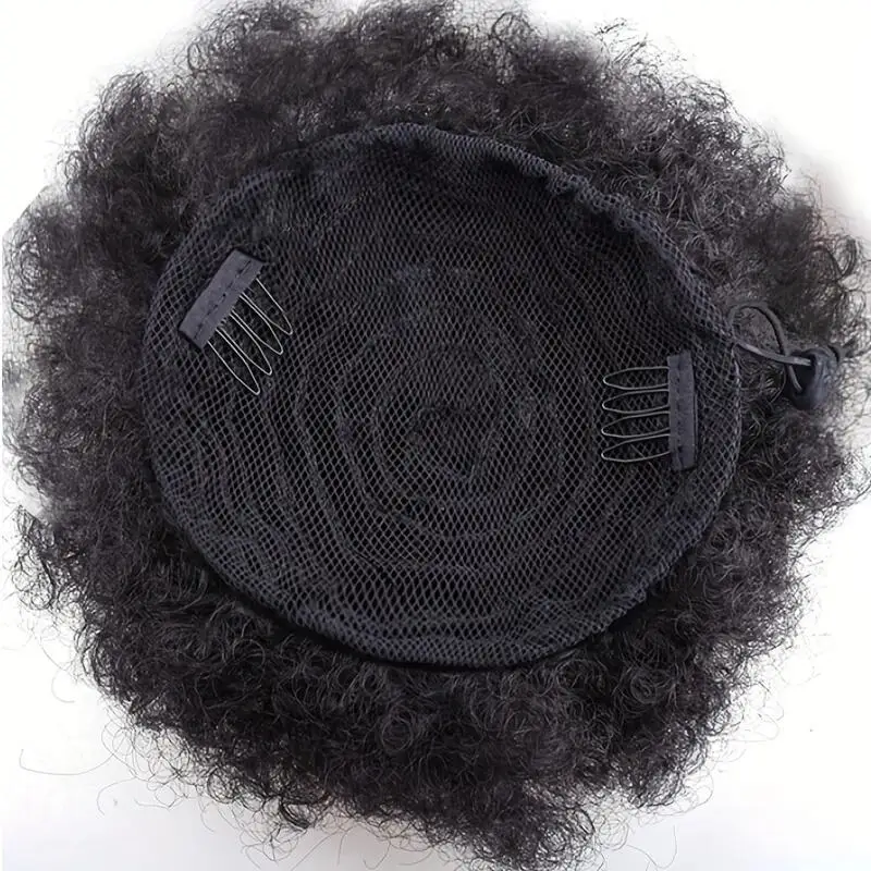 8inch Afro Puff Chignon Ponytail Kinky Curly Drawstring Pony Tail human Hair Extension Hairpieces For Women 1pcs or 2pcs