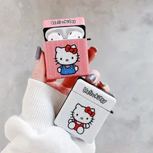 

Cartoon Kitty Cat Pink White 2021 AirPods 3 Case Apple AirPods 2 Case Cover AirPods Pro Case IPhone Earphone Accessories