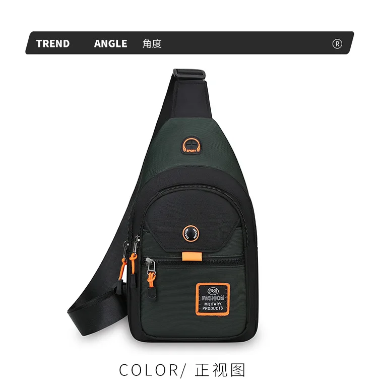 Herren-Brusttasche, Oxford-Umhängetasche, sportliche Hüfttasche, lässiger Schulterrucksack, kompakt, leicht, langlebig – Detail 23