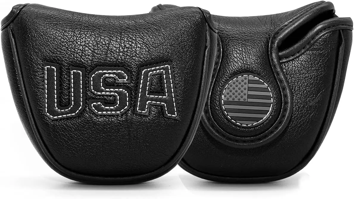 

USA Mallet Putter Cover Headcover Magnetic Golf Head Covers Headcovers Club Protective Equipment Durable Thick Pu Leather 7 stly
