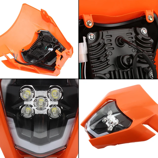 for KTM Headlight Plate LED Motorcycle EXC 250 300 SX MX 450 Fairing  Motocross Accessories Dirt Bike Supermoto Enduro Headlight