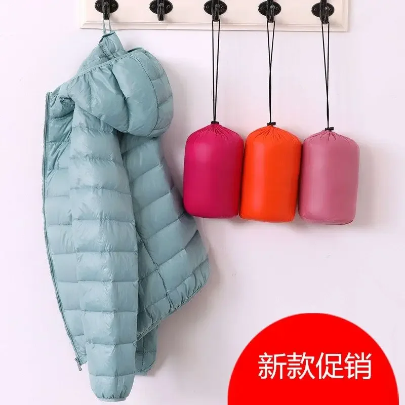 Down Winter Warm Hooded Feather Puffer Jacket For Girl Short Spring Autumn Coat Female Women 8XL for Big Size Duck down jackets