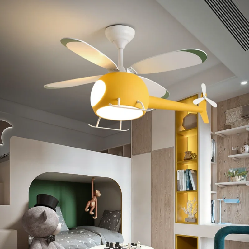 Modern Ceiling Chandelier Lamp With Ceiling Fan For Kids Room Bedroom
