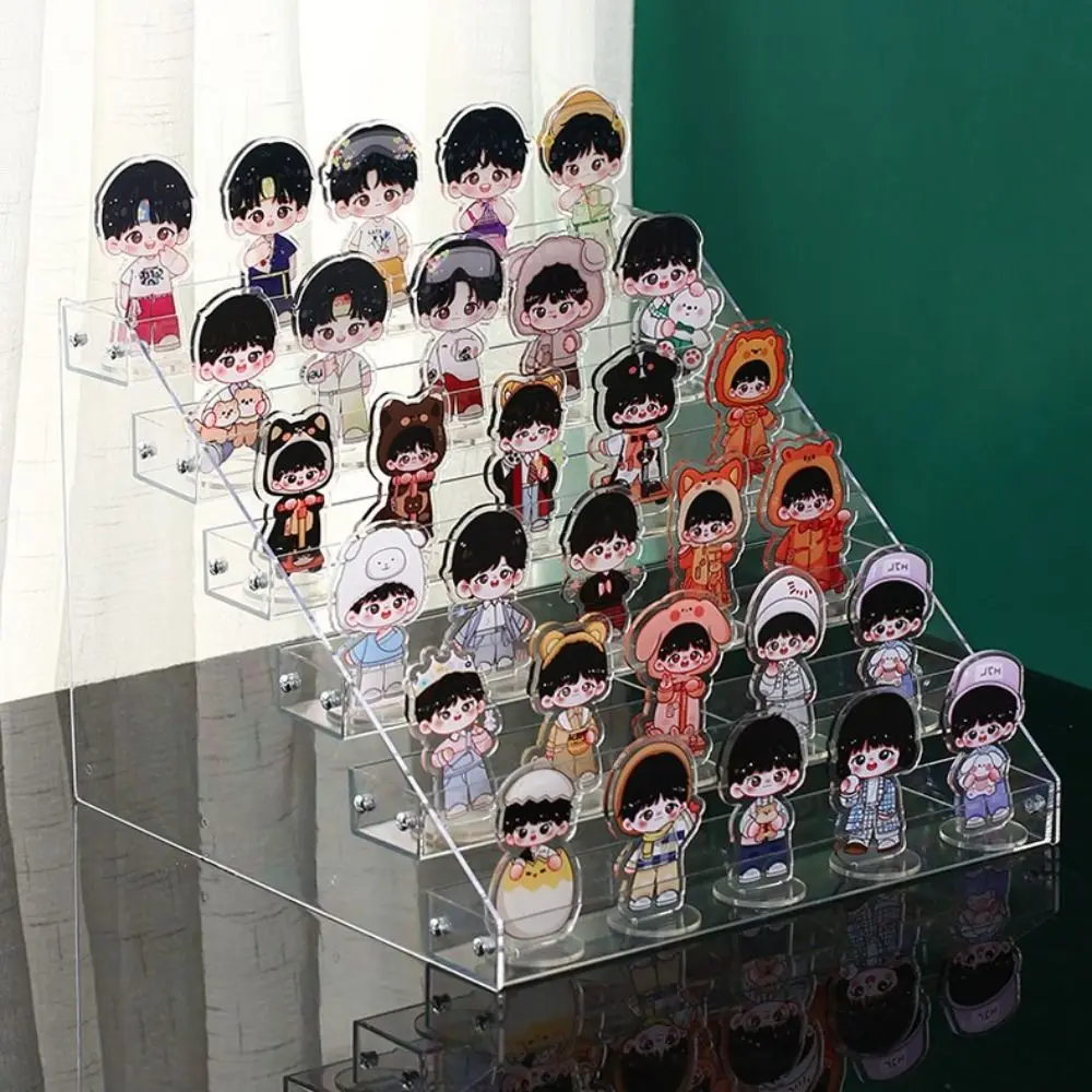 

Badge Storage Rack Ladder Display Rack Desktop Storage Box Desktop Organizer Hand Made Idol Film Storage Rack Transparent