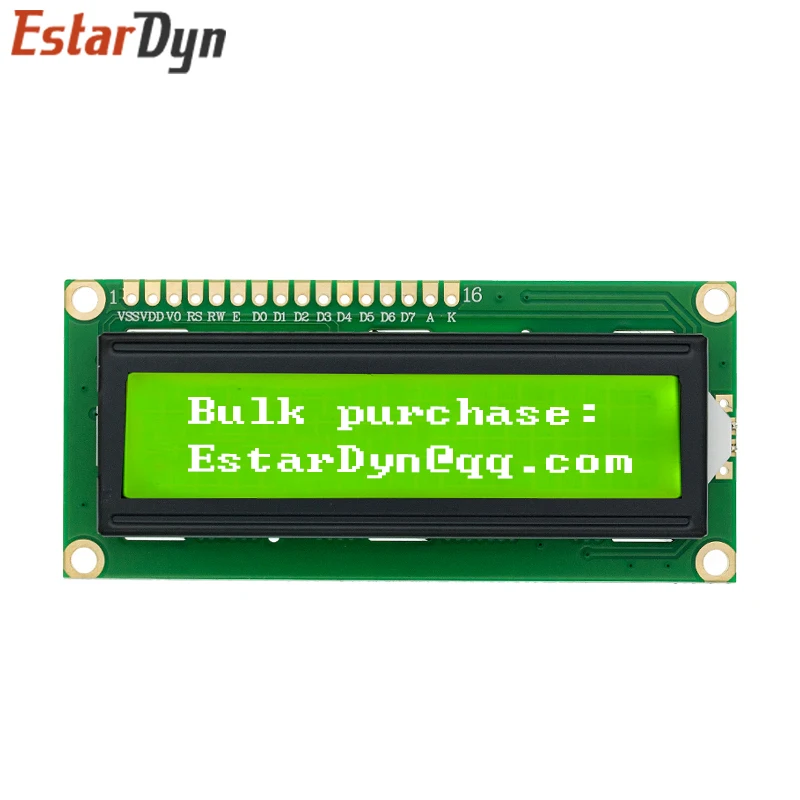 LCD1602 1602 Module Green Screen 16x2 Character LCD Display Module.1602 5V Green Screen And White code for arduino