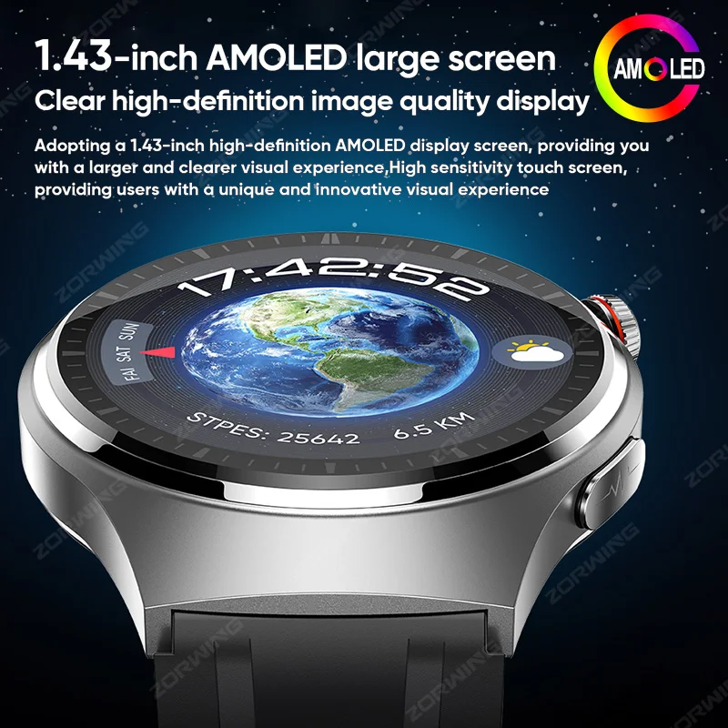 Ppg e Ecg Relógio Inteligente Pro para Homens 143 Tela Amoled Freqüência Cardíaca Temperatura Corporal Pressão Arterial Smartver Novo 2024 Mt200 - Image 5