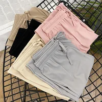 Pantalon large à longueur de rinçage pour femme, décontracté, couleur unie, taille élastique, adt Ice, printemps, été 5
