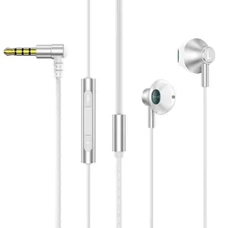 EARDECO Wired In - Ear Stereo Headphones with Mic and Enhanced Bass (Silver)