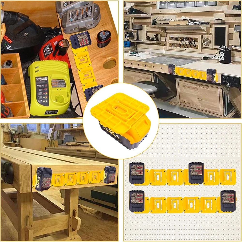 Dewalt 18V 20V 리튬 이온 배터리 용 배터리 홀더, 벽걸이 형 배터리 보관 홀더 작업 밴 선반 도구 상자 용 배터리 랙