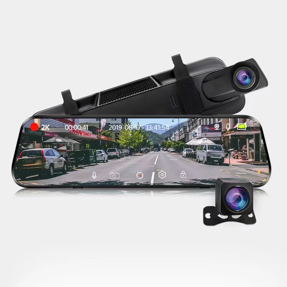 10InchCarDvr1080PStreamMediaRearViewMirrorCameraNightVision