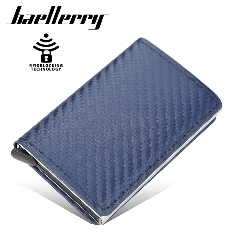 Top Quality Wallets Men Mini Purse Male Vintage PU Carbon Fiber Rfid Card Holder Small Smart Wallet Pocket Minimalist Wallet