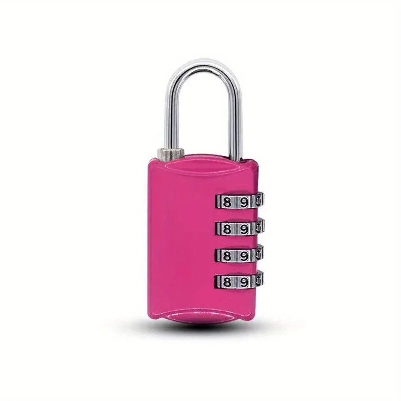 4-digit Password Lock Mini Gym Student Dormitory Cabinet Backpack Suitcase Drawer Zipper Hanging Lock Pink