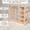 Children's Wardrobe, Children's Open Wooden Storage Room - Montessori Wardrobe - Wooden, Can Hold Ornaments, Children's Wardrobe 2