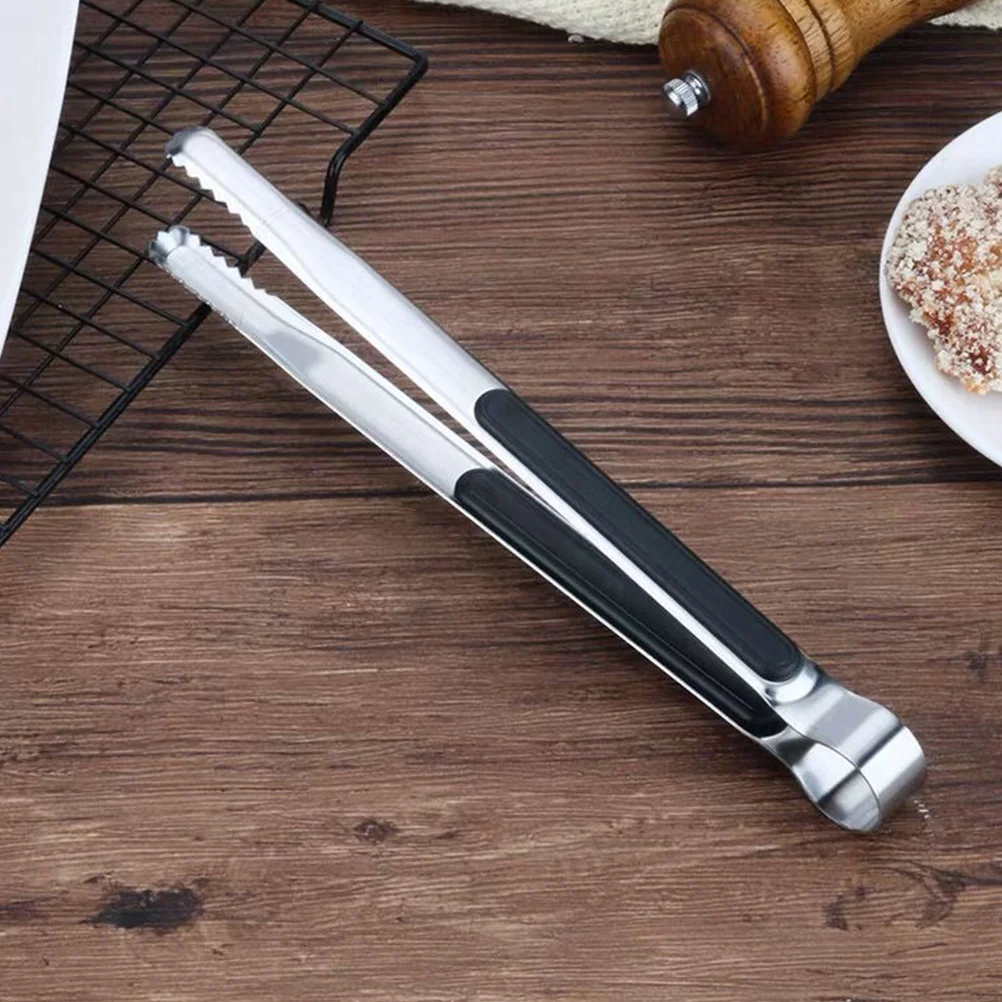 

4 Pcs Food Tong Stainless Steel Bread Long Tongs Handles Professional Kitchen Household Grill
