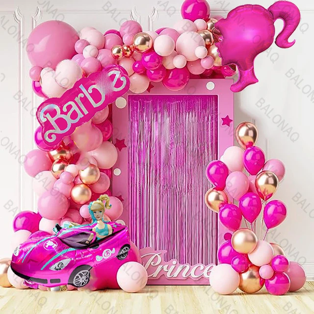 Set di palloncini rosa caldo Kit arco ghirlanda palloncini per ragazze  compleanno principessa tema Barbieed addio al nubilato decorazioni di nozze  regalo - AliExpress