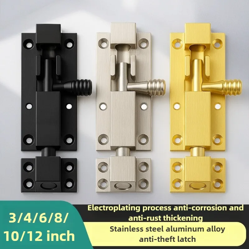 อลูมิเนียมอัลลอยด์ประตูล็อคหัวเข็มขัดหน้าต่างสลัก Heavy Duty หนาเลื่อน Gate Tower Bolts Latch Catch Home ฮาร์ดแวร์ 1