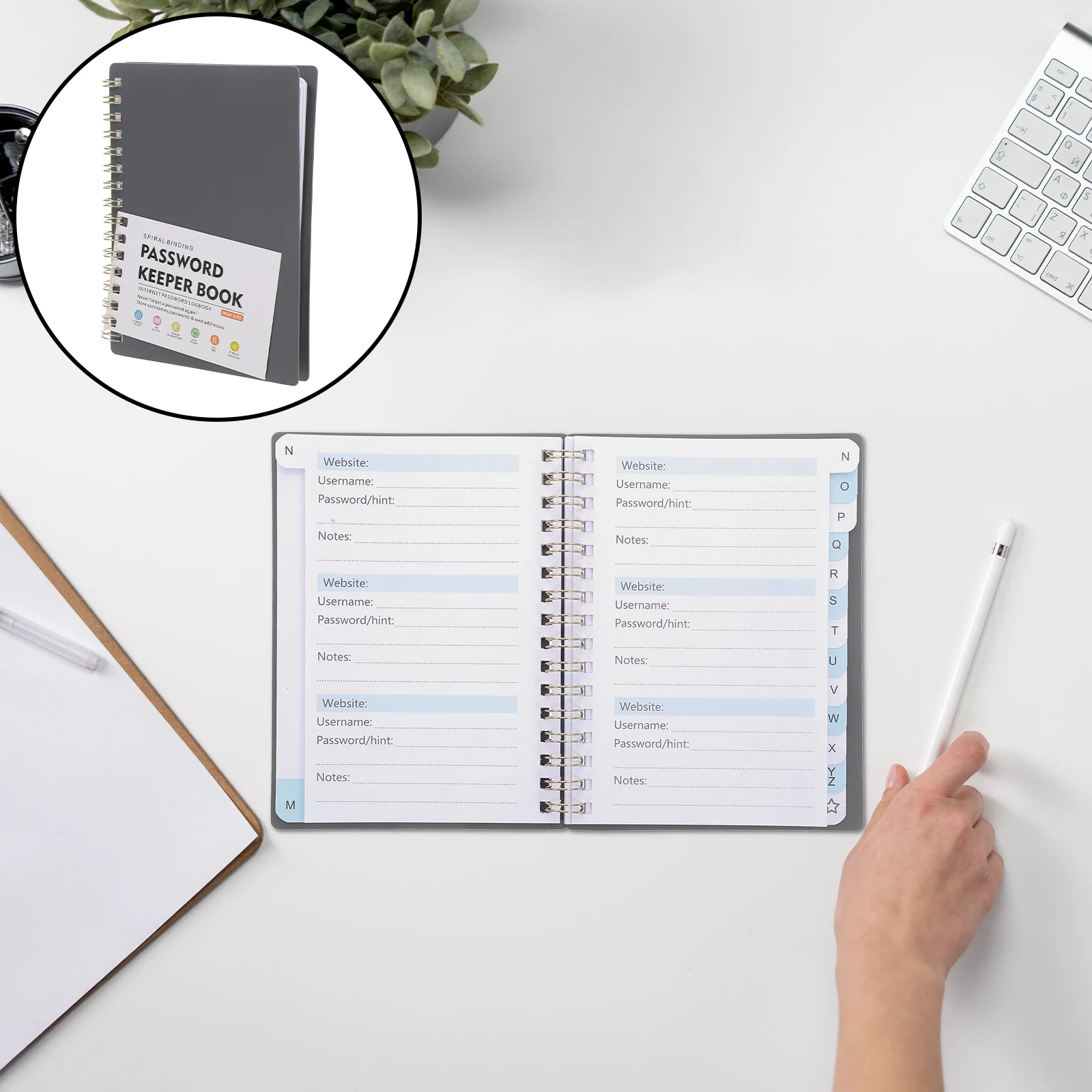 Password Book Things to Do Notepad for Log Management Letter Portable Notebook Pp Small Convenient Address