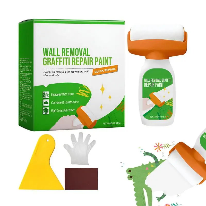 

Wall Patching Brush Roller Paint Brush With 500g Paint Wall Roller Paint Brush Wall Paint Tool For Covering Wall Stains