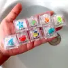 8Pcs Kids Bathing Luminous Ice Cubes Cute Animal Print Colorful LED Light Toys Children's Baby Bath Toys Floating 5